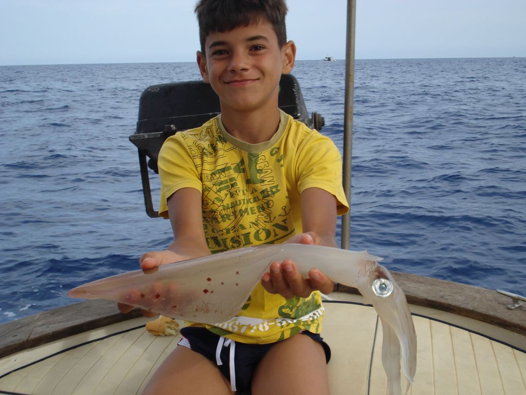 Con daniele a pesca di calamari Con daniele a pesca di calamari